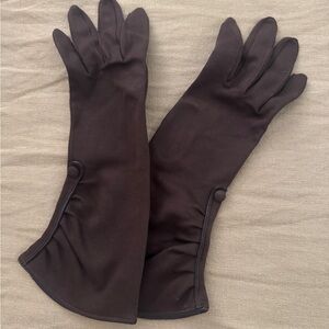 Vintage Chocolate Brown Long Dress Gloves XS/S